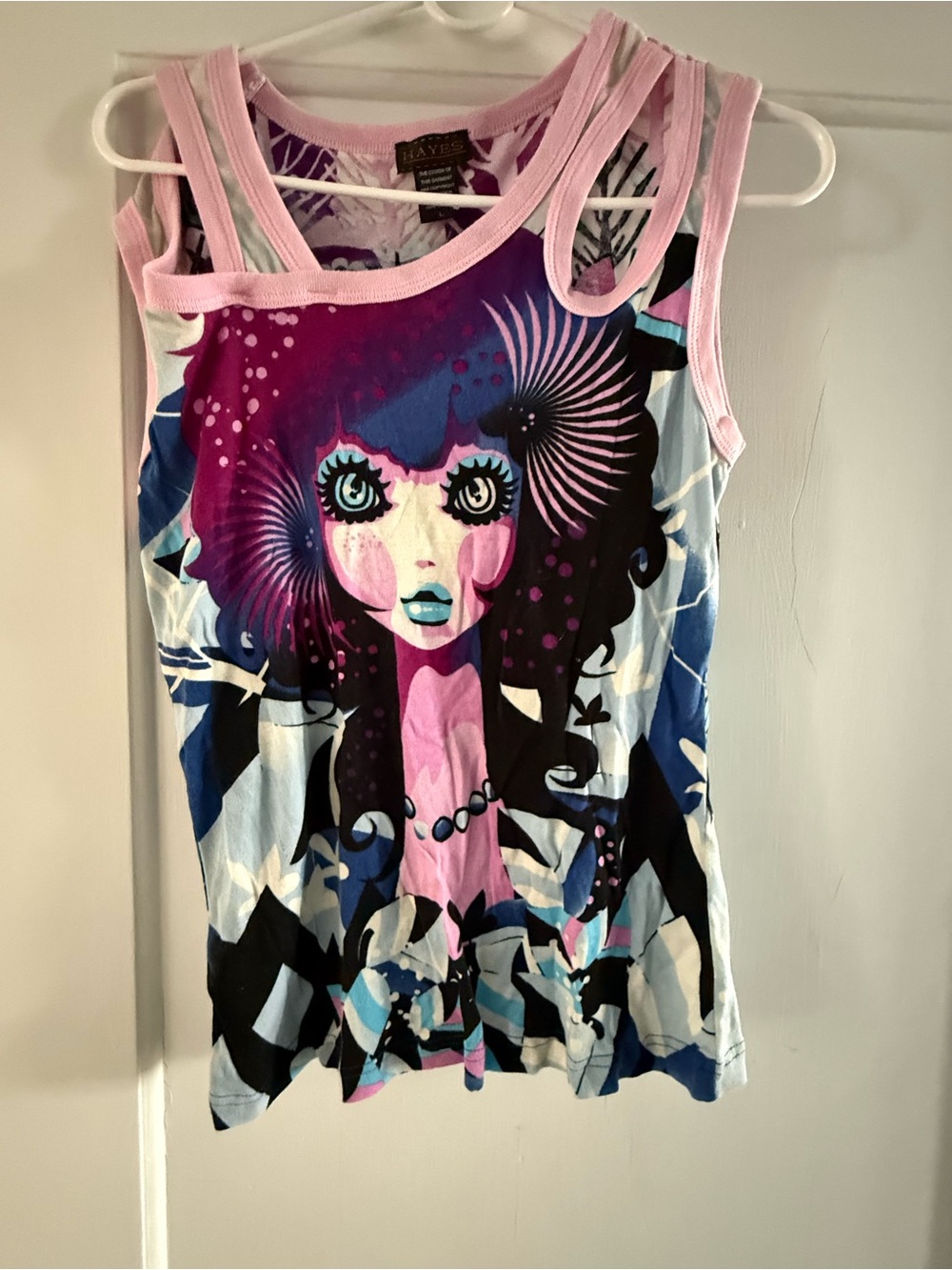 Stylish y2k Graphic Pink & Purple Tank Top -